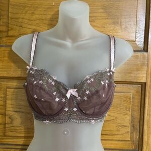 Chic Lace Bra in Brown and Pink